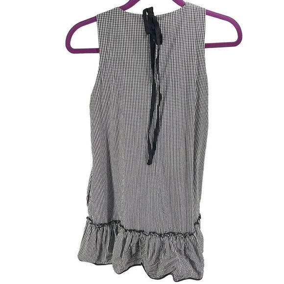 Zara Women's Shift Dress Shift Dress Ruffled Trim Mini Black White Check Size XS - Picture 9 of 10